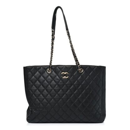 Chanel Calfskin Quilted Large CC Shopping Tote Black 1 of 9
