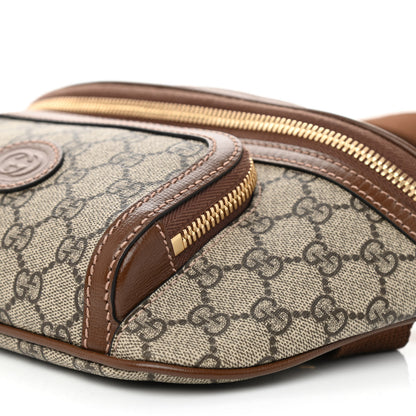 Gucci GG Supreme Monogram Textured Calfskin Retro Interlocking G Belt Bag Beige Ebony Brown Sugar 8 of 8