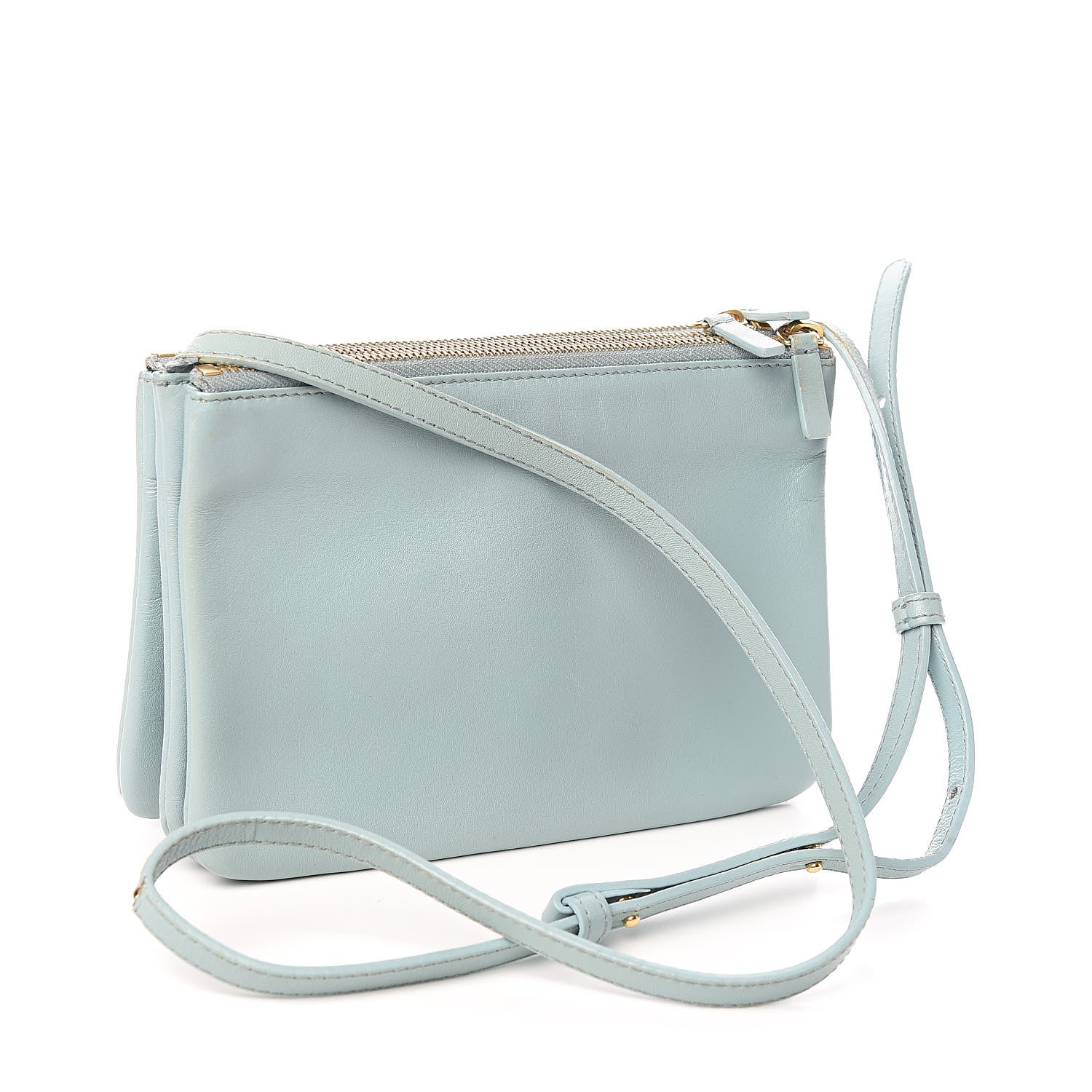 Celine Lambskin Small Trio Crossbody Bag Glacier 3 of 14