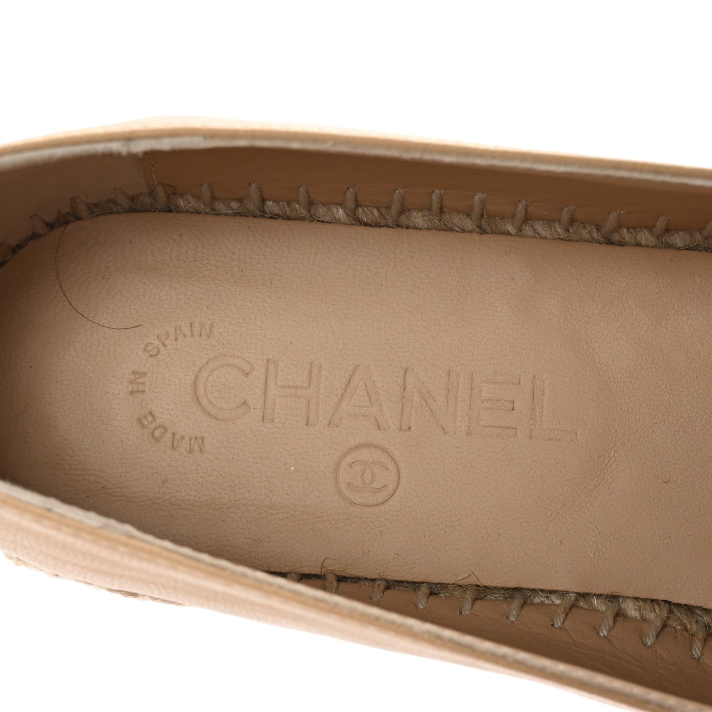 Lambskin CC Espadrilles 40 Beige Black