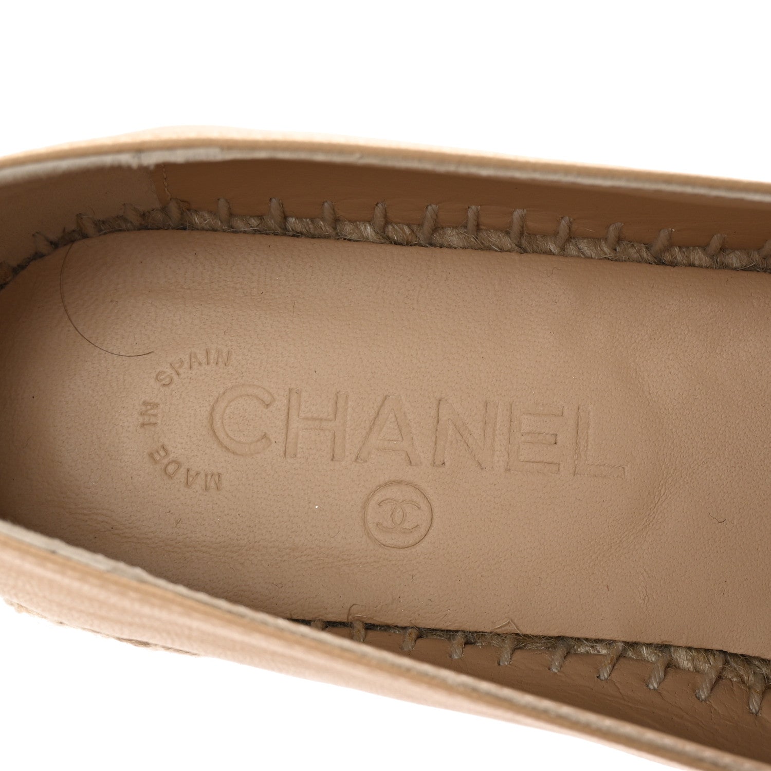 Chanel Lambskin CC Espadrilles 40 Beige Black 8 of 10