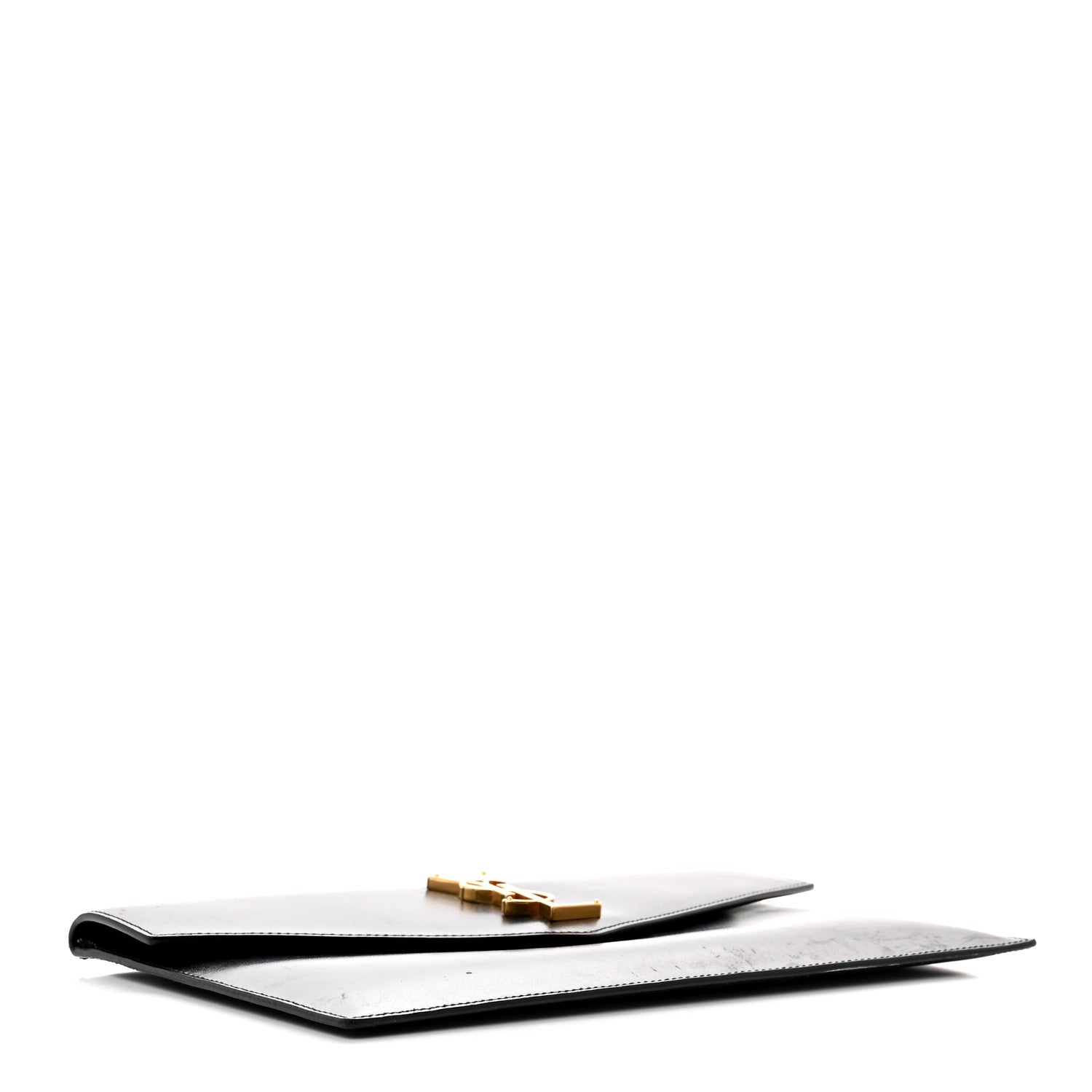 Saint Laurent Smooth Shiny Calfskin Monogram Uptown Pouch Black 4 of 11