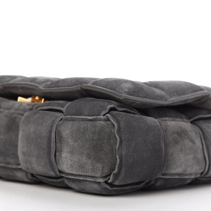 Bottega Veneta Suede Maxi Intrecciato Padded Cassette Crossbody Bag Graphite 7 of 8