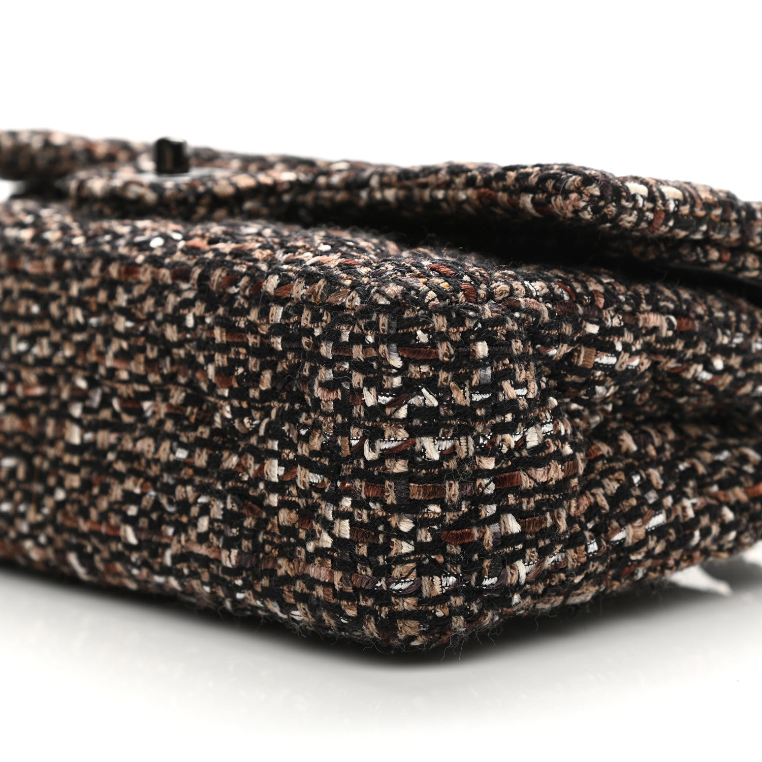 Chanel Tweed Quilted Medium Double Flap Brown 19 of 23