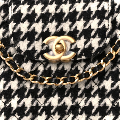 Chanel Tweed Houndstooth Quilted Nano Kelly Shopper Black White 8 of 11