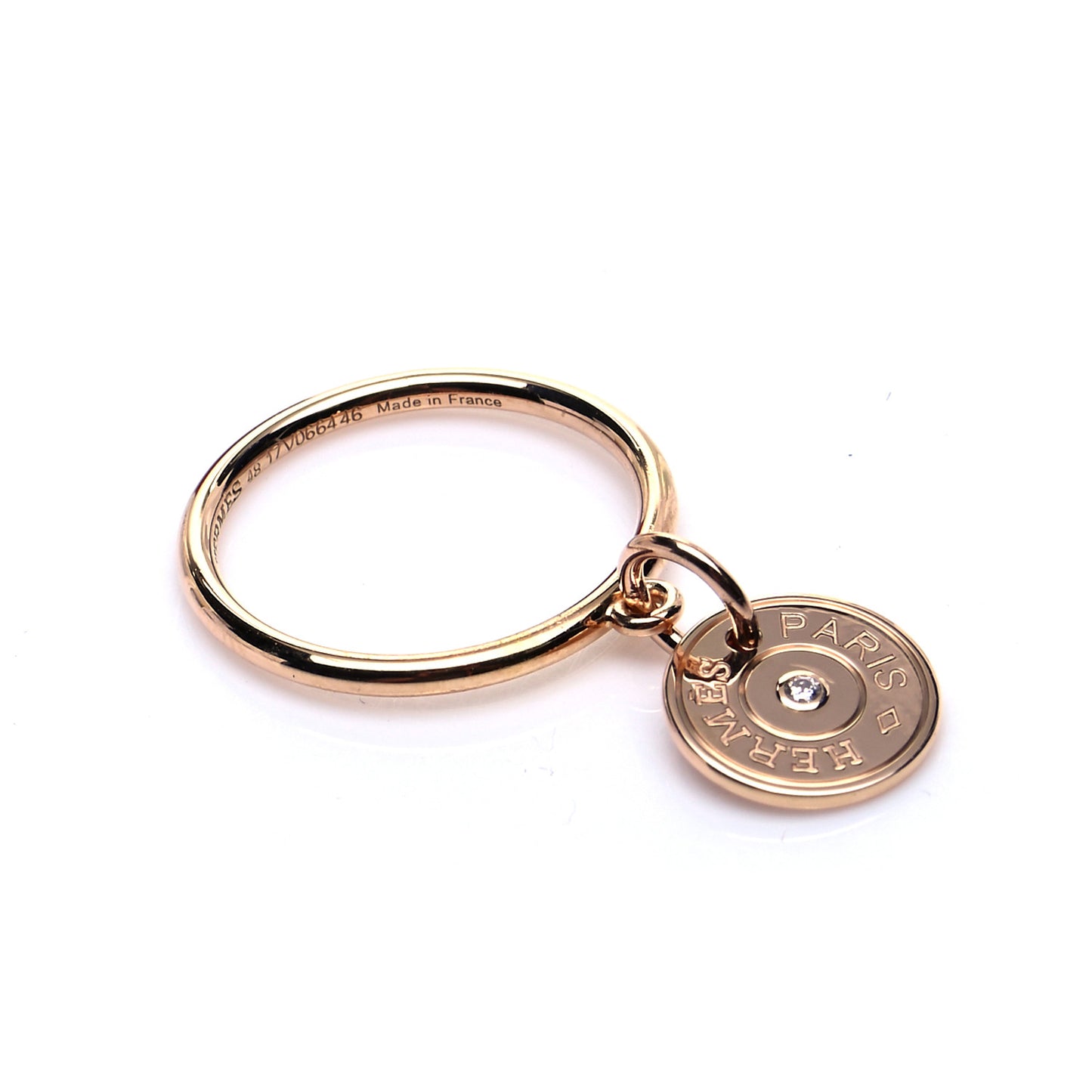 18K Rose Gold Diamond Gambade Ring 48 4.5