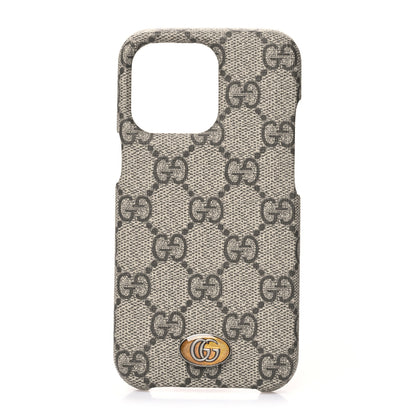 Gucci GG Supreme Monogram Ophidia iPhone 13 Pro Phone Case Brown 1 of 10