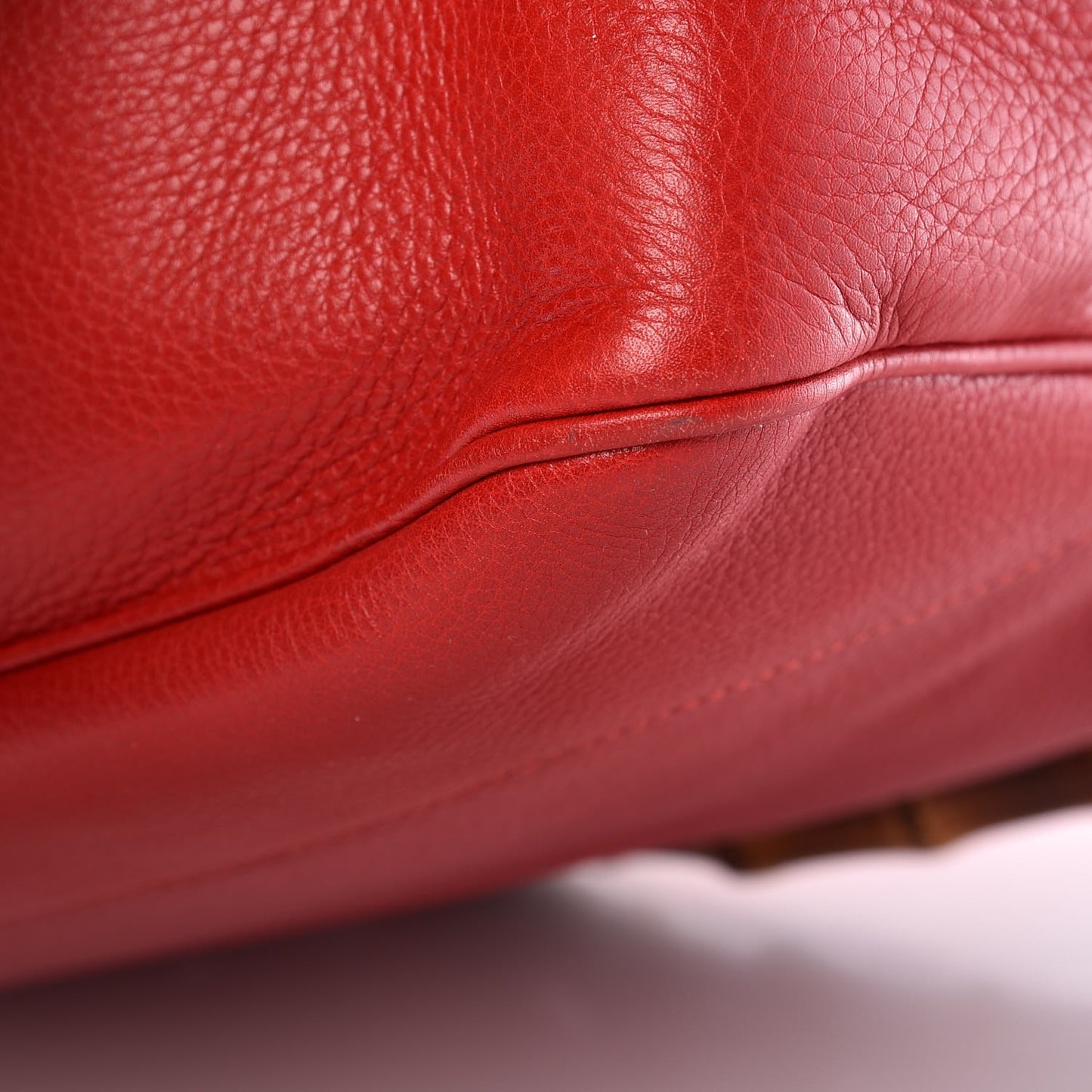 Pebbled Calfskin Medium Diana Bamboo Shoulder Bag Red