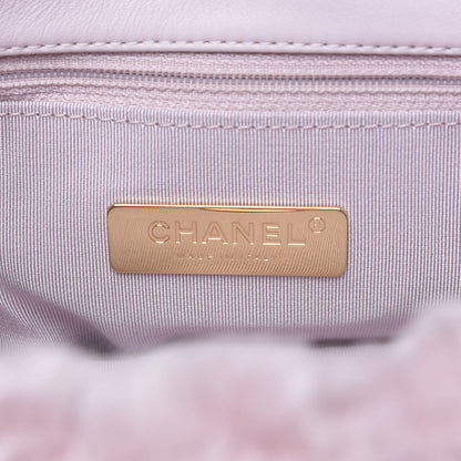Chanel Shearling Sheepskin Medium 19 Flap Light Pink 5 of 10