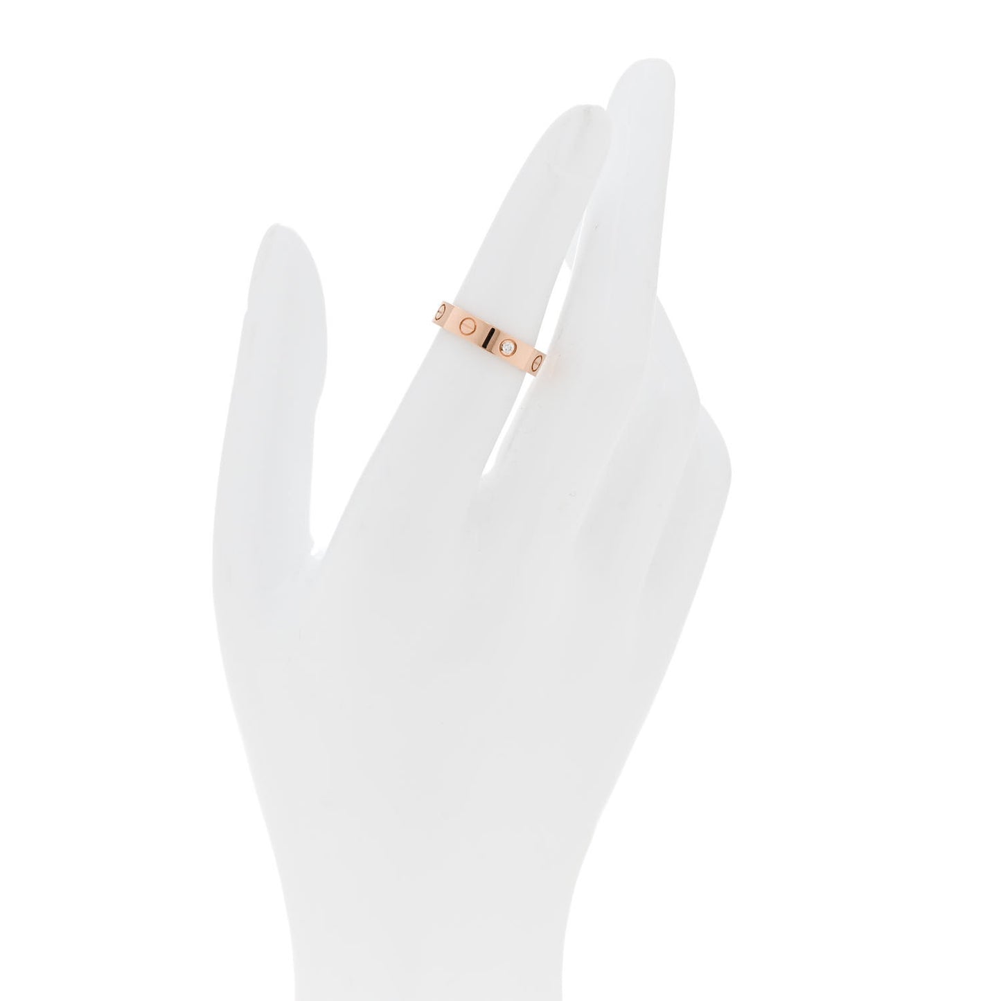 18K Pink Gold Diamond 4mm LOVE Wedding Band Ring 50 5.25
