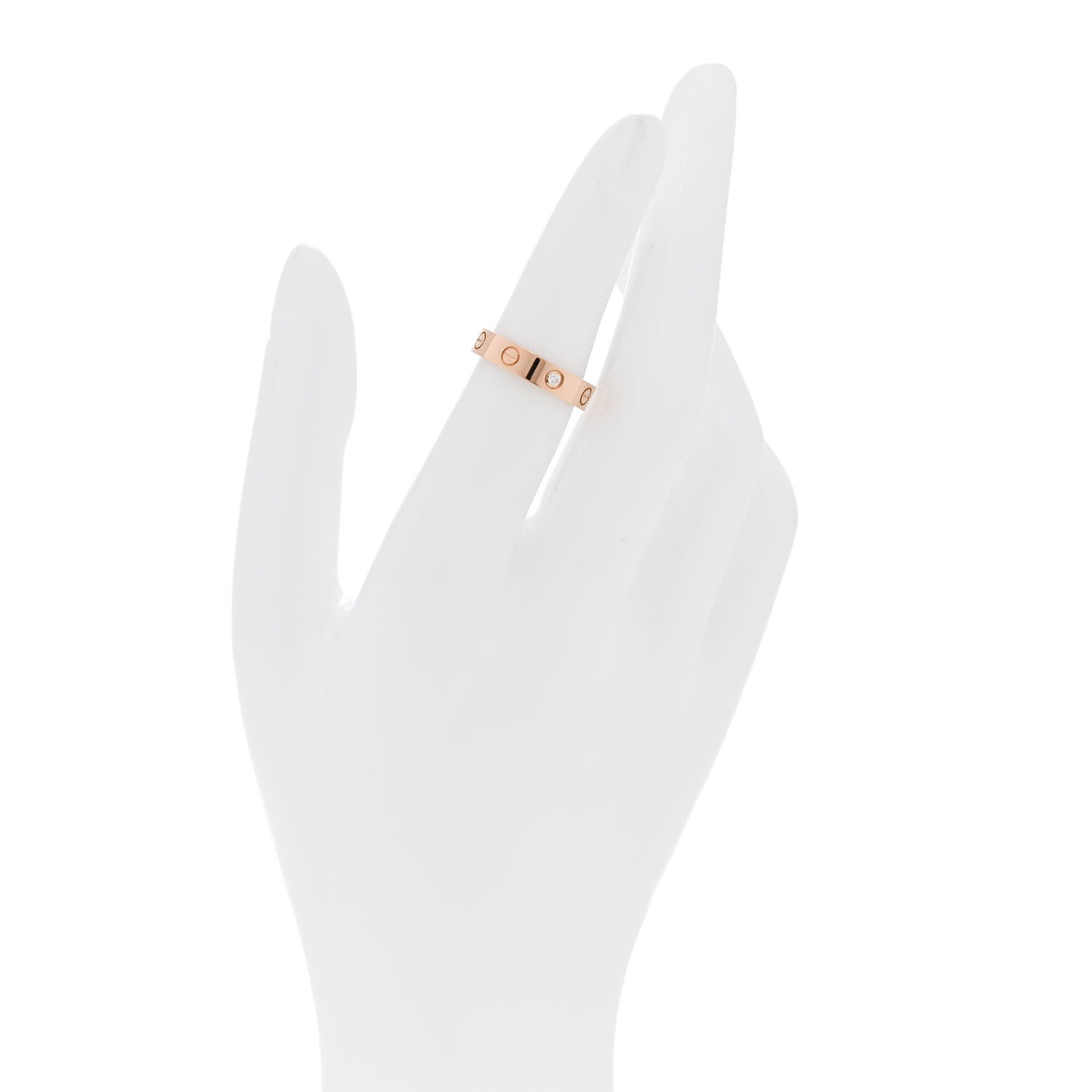 Cartier 18K Pink Gold Diamond 4mm LOVE Wedding Band Ring 50 5.25 2 of 4