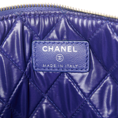 Chanel Lambskin Quilted Medium Cosmetic Case Purple 6 of 8