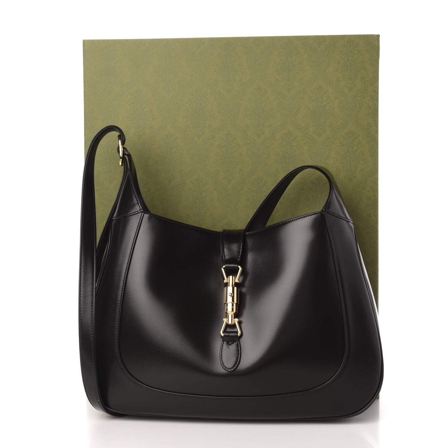 Gucci Boarded Dyana Lux Calfskin Medium Jackie 1961 Hobo Black 12 of 12