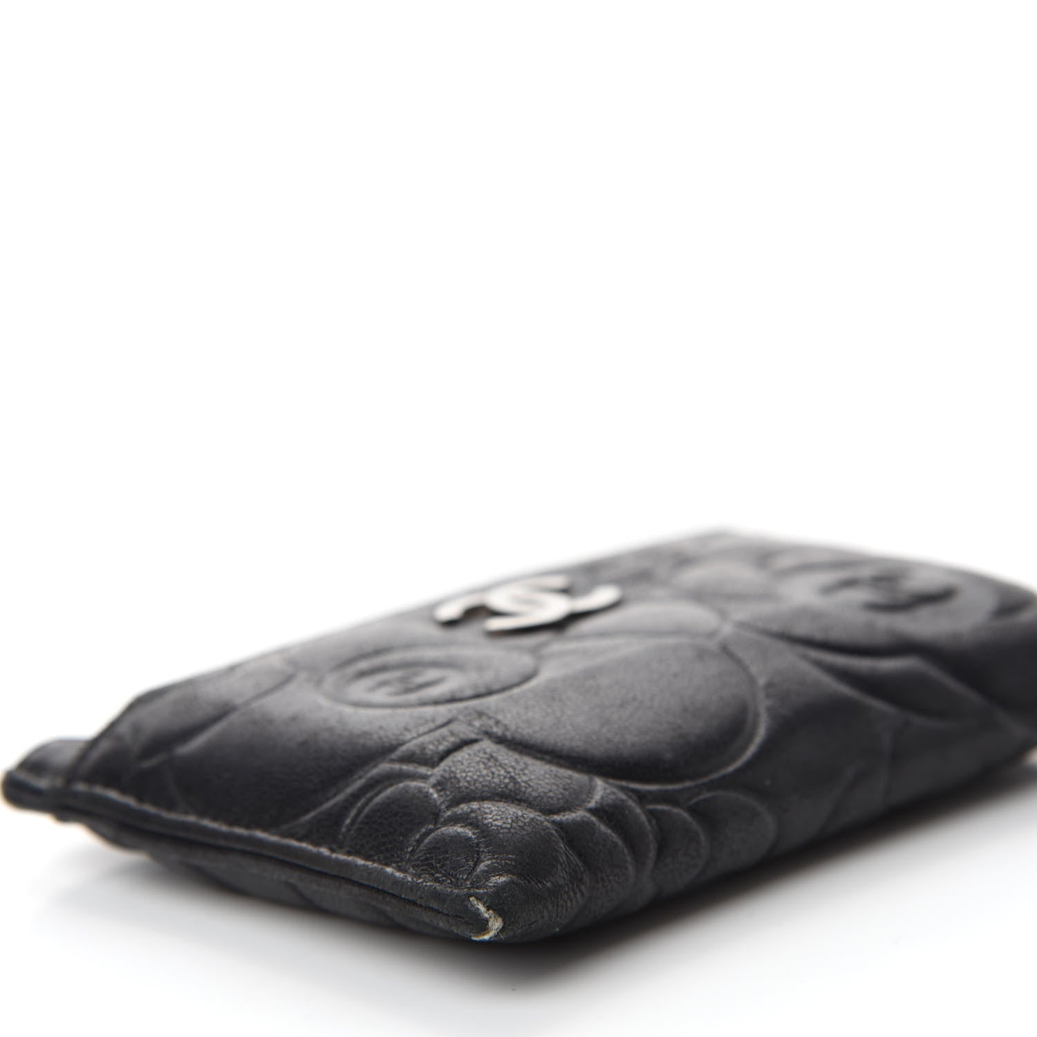 Chanel Lambskin Camellia Embossed Card Holder Black 6 of 10