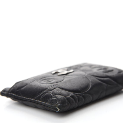 Chanel Lambskin Camellia Embossed Card Holder Black 6 of 10