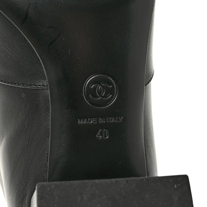 Chanel Lambskin Pearl Bow Short Boots 40 Black 40 Black 8 of 10