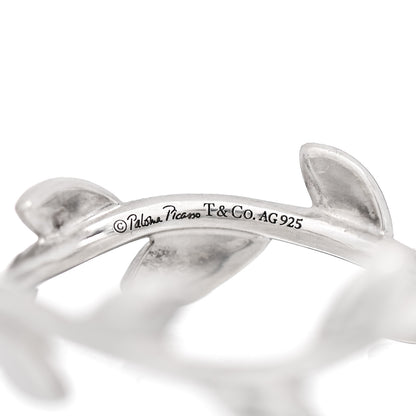 Tiffany Sterling Silver Paloma Picasso Narrow Olive Leaf Band Ring 46 3.75 4 of 5