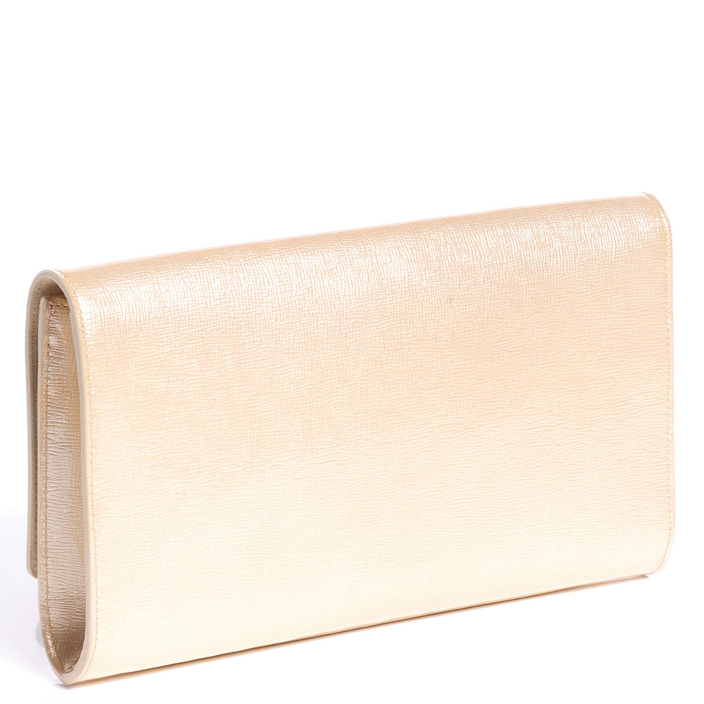 Leather Large Belle De Jour Clutch Champagne Gold