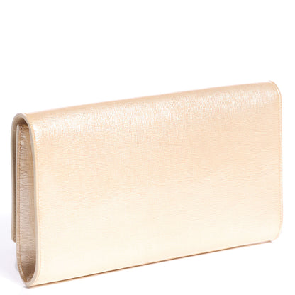 Saint Laurent Leather Large Belle De Jour Clutch Champagne Gold 3 of 7