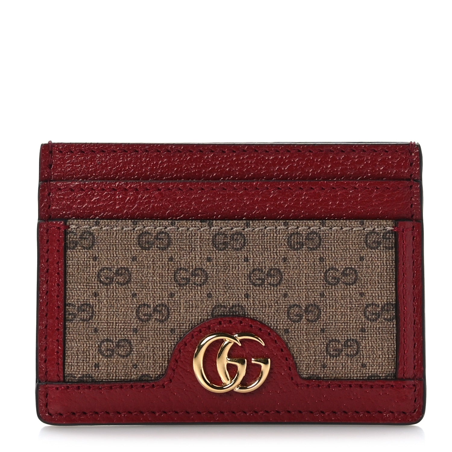 Gucci X DORAEMON Mini Vintage GG Supreme Monogram Card Holder Beige Cherry Red 1 of 16