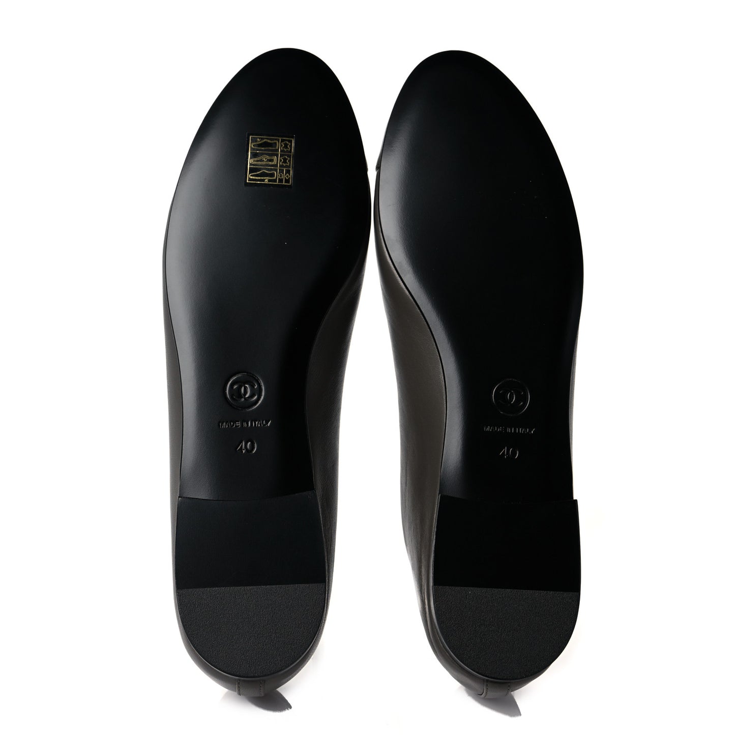 Lambskin Cap Toe CC Ballerina Flats 40 Dark Grey