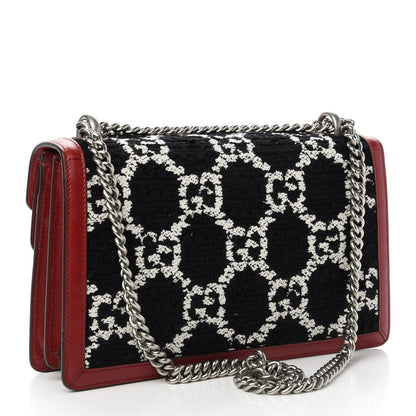Gucci Tweed GG Monogram Small Dionysus Shoulder Bag Black White 3 of 11