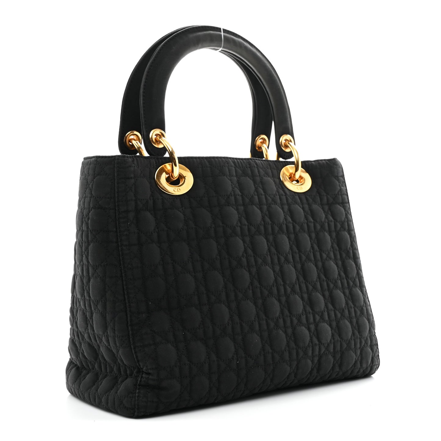 Nylon Cannage Medium Lady Dior Black