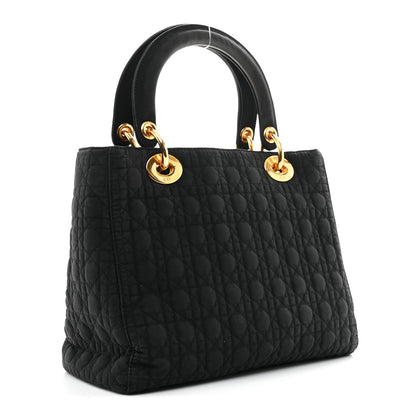Christian Dior Nylon Cannage Medium Lady Dior Black 3 of 11
