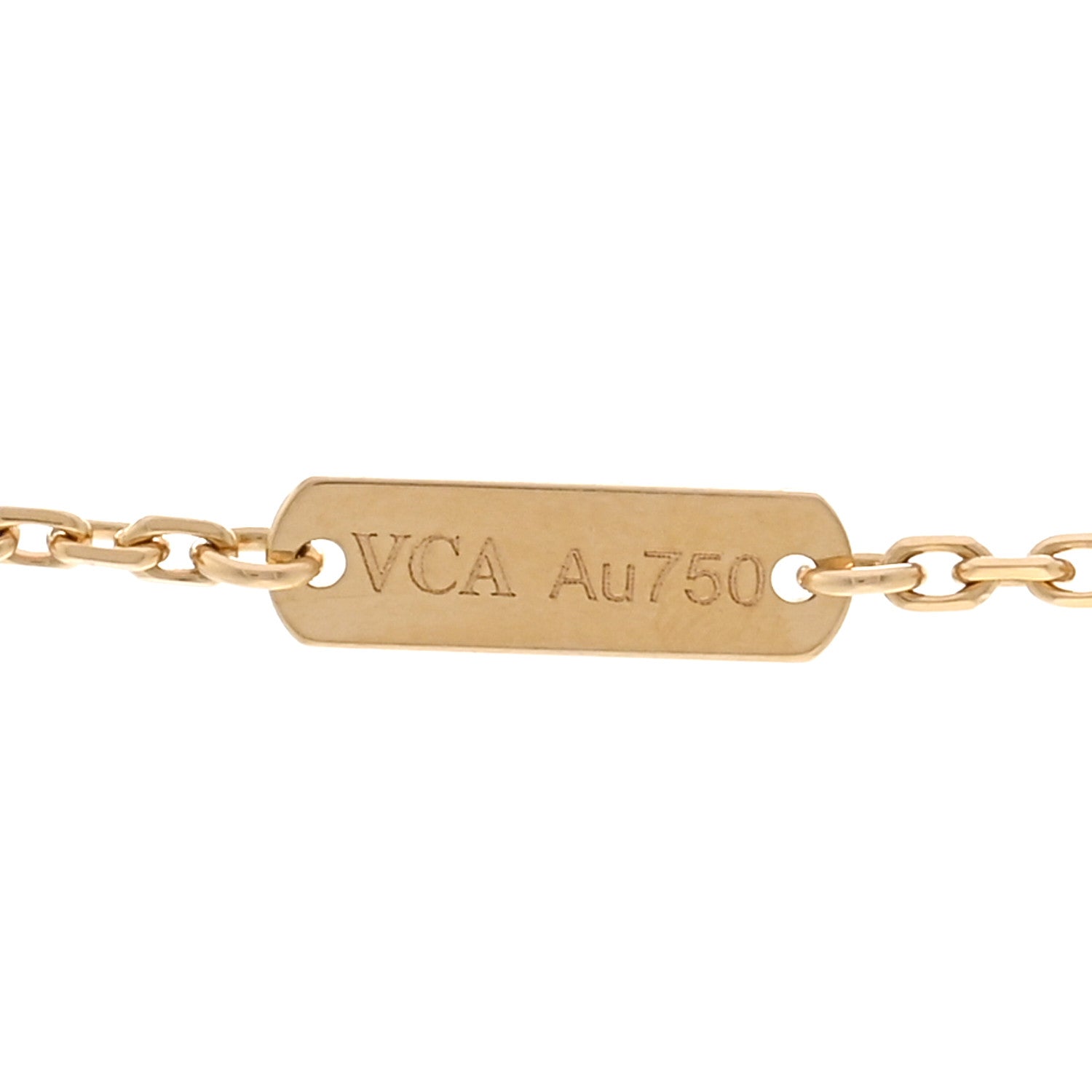 Van Cleef & Arpels 18K Yellow Gold Guilloche Vintage Alhambra Pendant Necklace 5 of 6