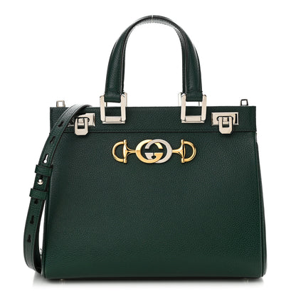 Gucci Grainy Calfskin Small Zumi Top Handle Bag Vintage Green 1 of 11