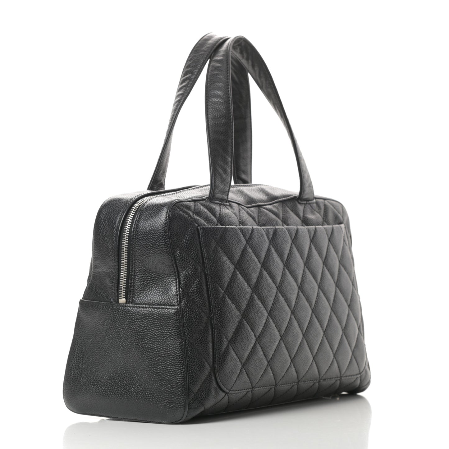 Caviar Quilted Bowler Black
