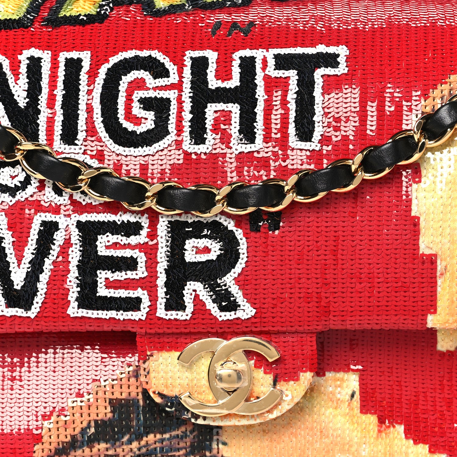 Chanel Sequin Tonight Or Never Small Souplissimo Maxi Flap Red White Beige Yellow Black 7 of 10
