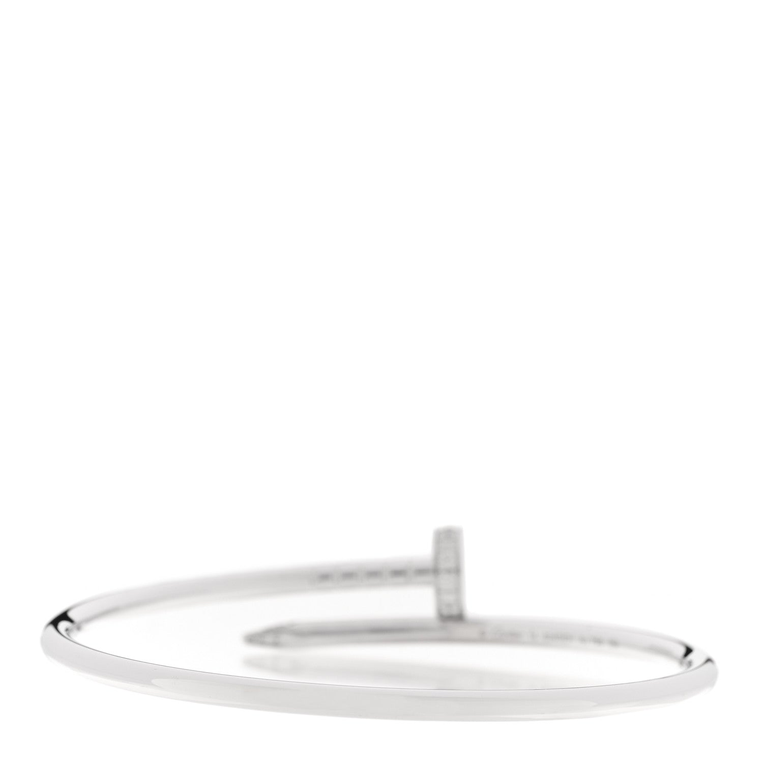 Cartier 18K White Gold Diamond Small Juste Un Clou Bracelet 14 2 of 5