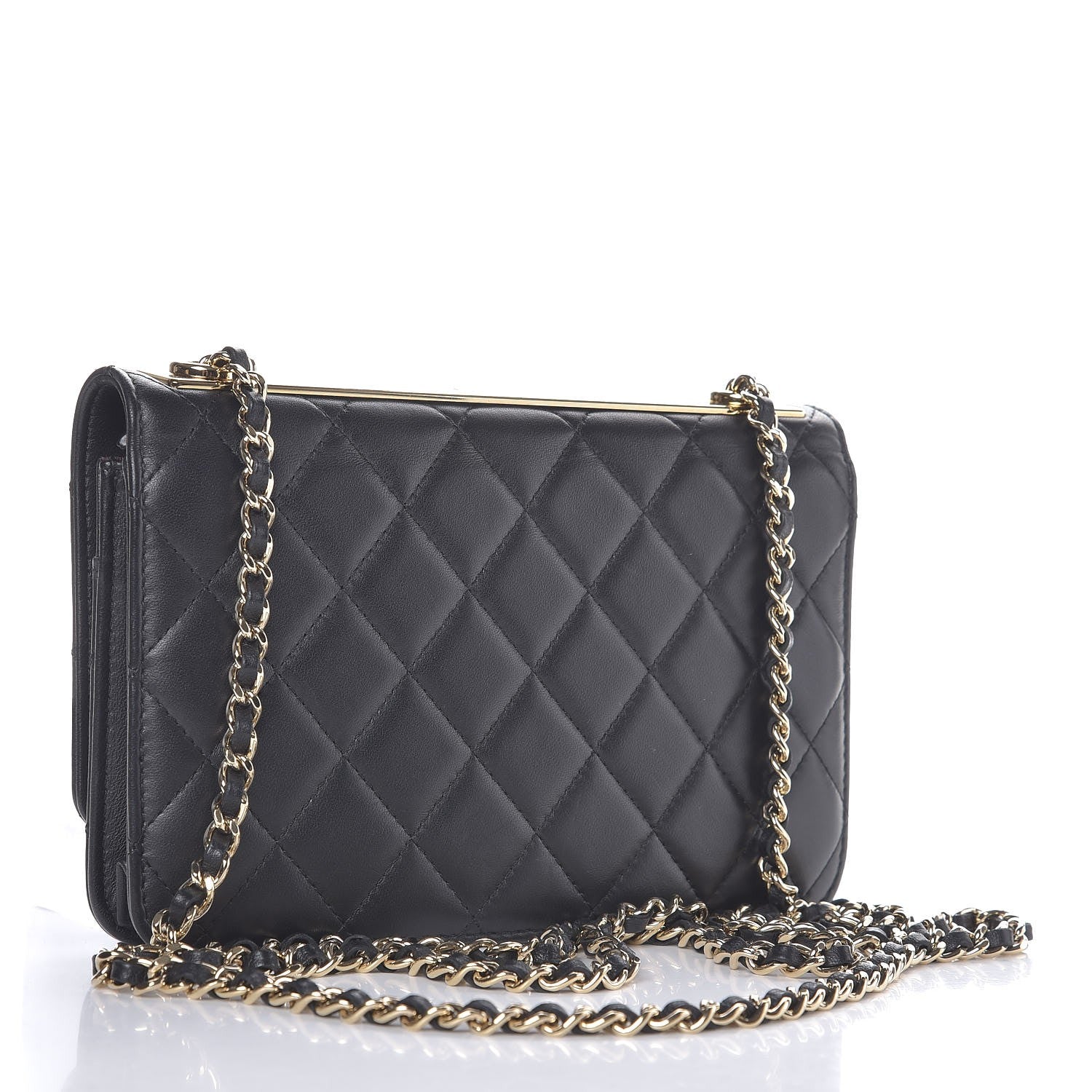Chanel Lambskin Quilted Trendy CC Wallet On Chain WOC Black 3 of 11