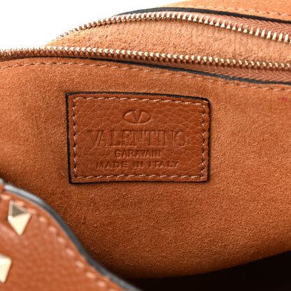 Valentino Garavani Pebbled Calfskin Rockstud Flip Lock Flap Messenger Satchel Light Cuir 6 of 10
