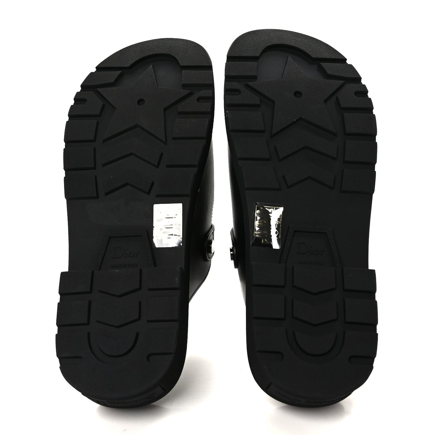 Calfskin Diorquake Buckled Lug Sole 15mm Clogs 39 Black