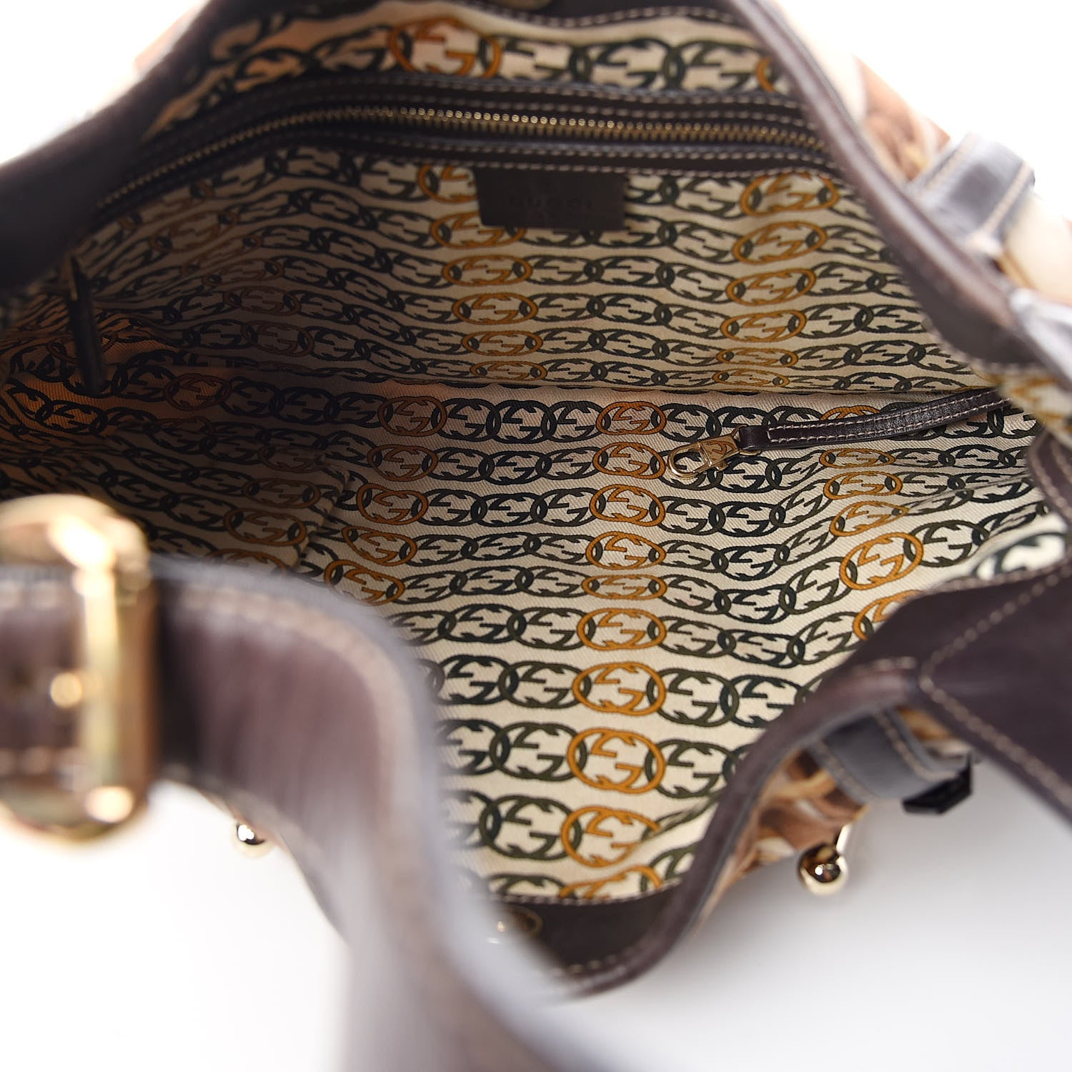 Gucci Velvet Large Horsebit 85th Anniversary Hobo Brown 5 of 10