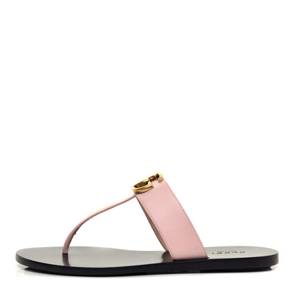 Gucci Calfskin GG Marmont Thong Sandals 35.5 Perfect Pink 1 of 7