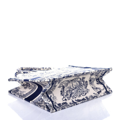 Christian Dior Canvas Embroidered Medium Dioriviera Toile De Jouy Book Tote Blue 4 of 8