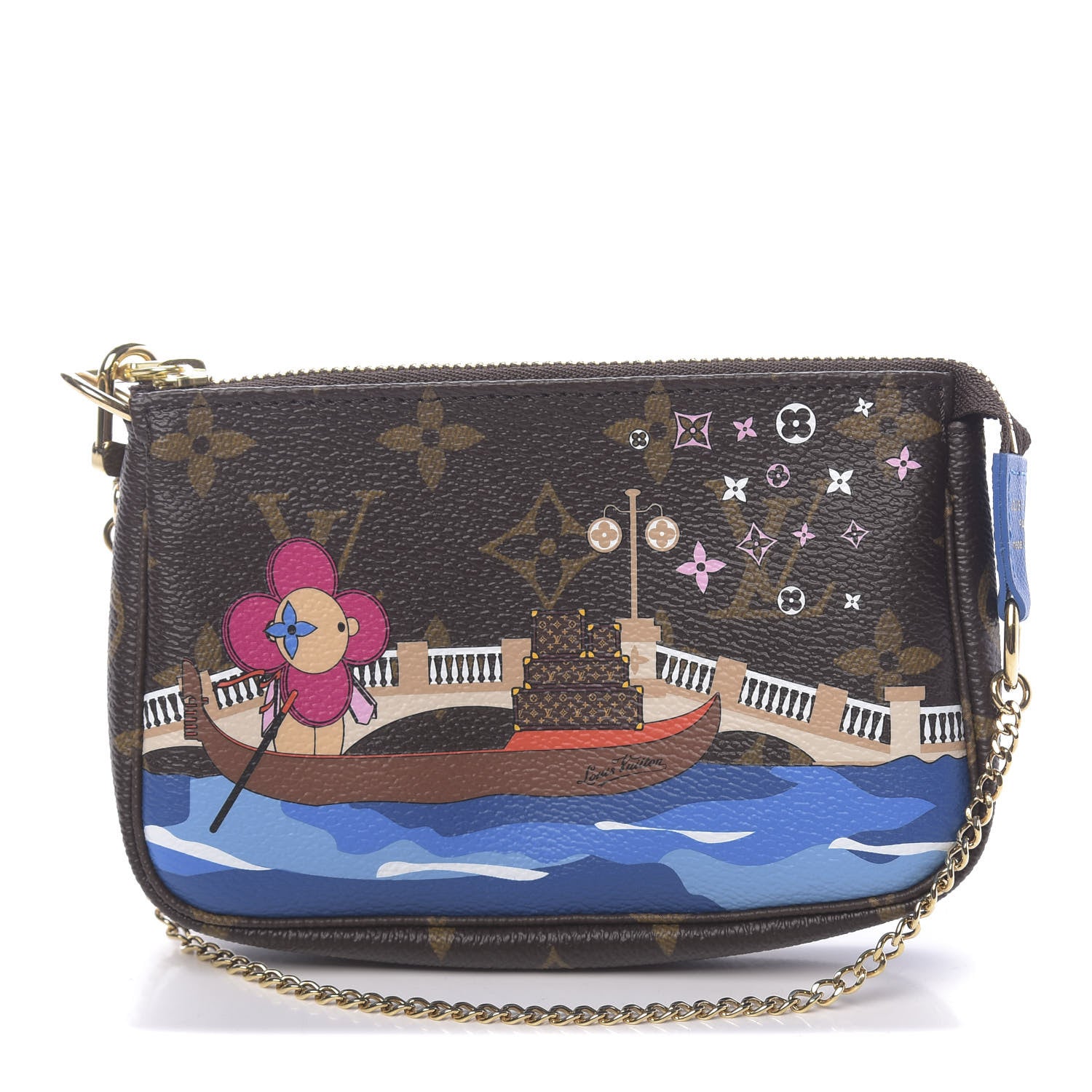 Louis Vuitton Monogram 2019 Christmas Animation Mini Venice Pochette Accessories Blue 1 of 7