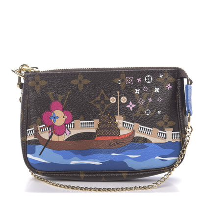 Louis Vuitton Monogram 2019 Christmas Animation Mini Venice Pochette Accessories Blue 1 of 7