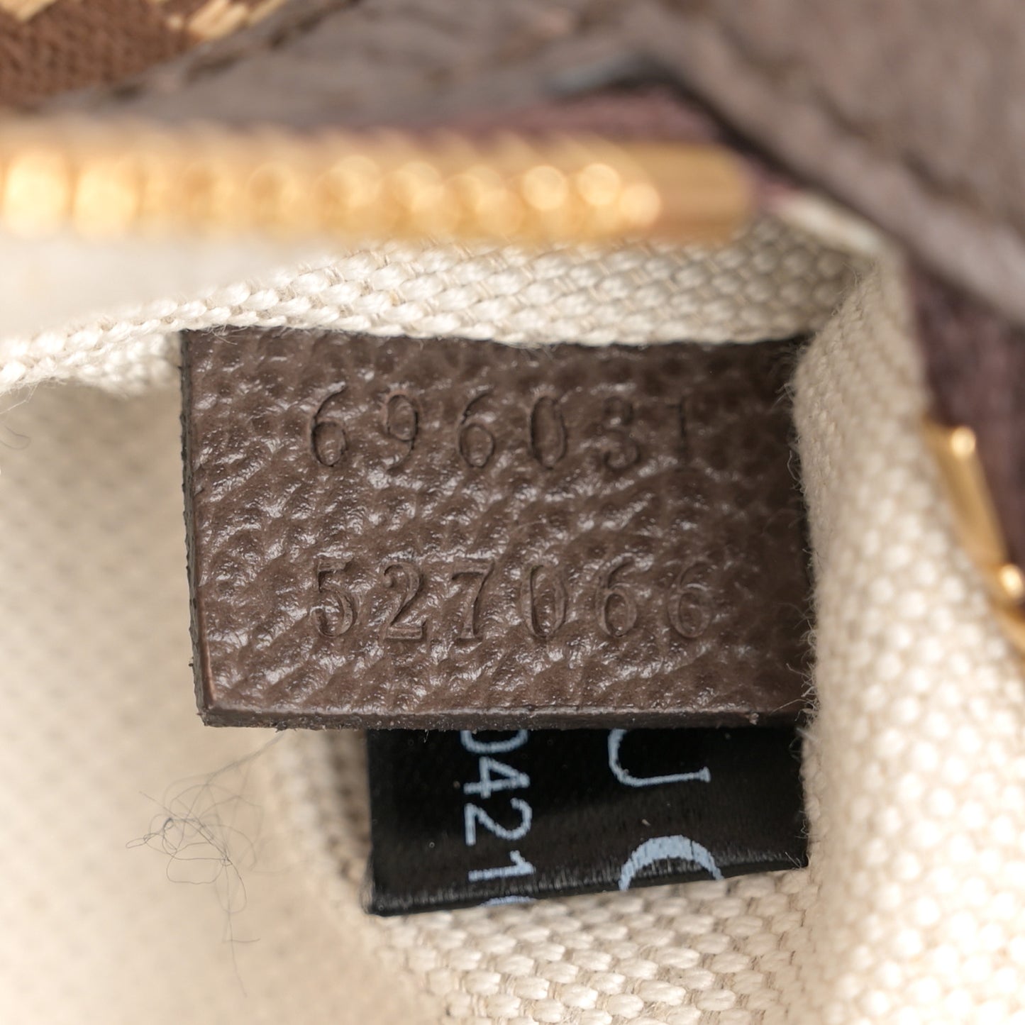 Monogram Jumbo GG Textured Dollar Calfskin Web Belt Bag Camel Ebony New Acero