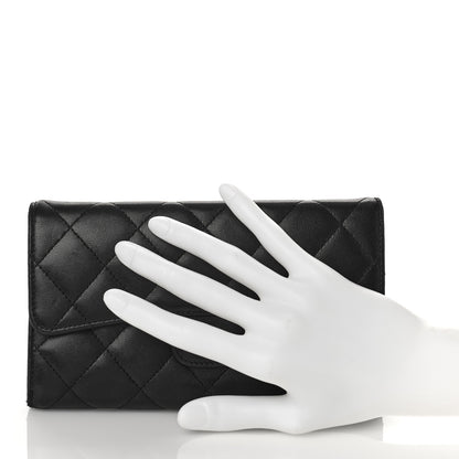 Chanel Lambskin Quilted Large Flap Wallet Black 2 of 13