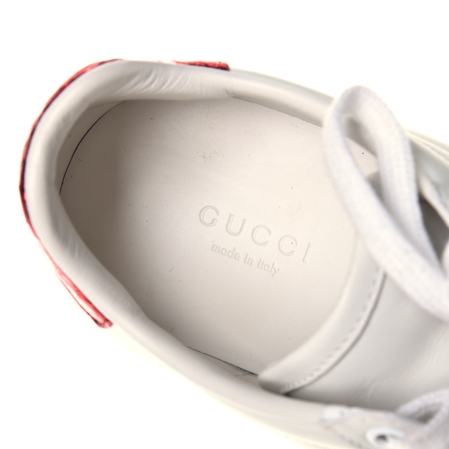 Gucci Calfskin Ayers Bee Embroidered Womens Ace Sneakers 35 White Green 8 of 9