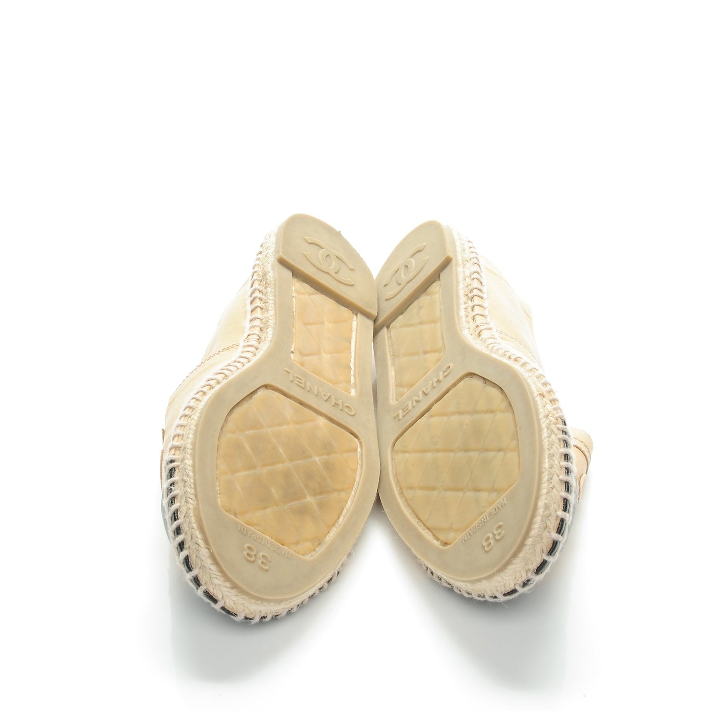 Lambskin CC Espadrilles 38 Beige Black