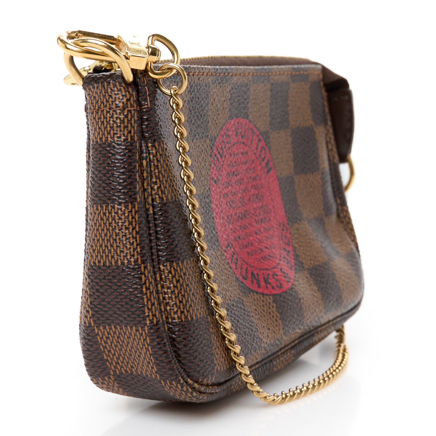 Louis Vuitton Damier Ebene Complice Trunks and Bags Mini Pochette Accessories Red 2 of 9