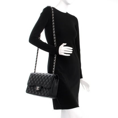 Chanel Caviar Quilted Jumbo Double Flap Black 2 of 9
