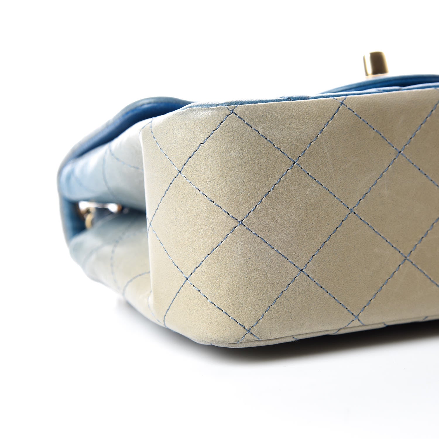 Chanel Lambskin Degrade Quilted Mini Square Flap Light Blue 5 of 16