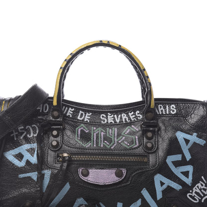 Balenciaga Agneau Graffiti All Over Classic Hardware S City Black Multicolor 3 of 10