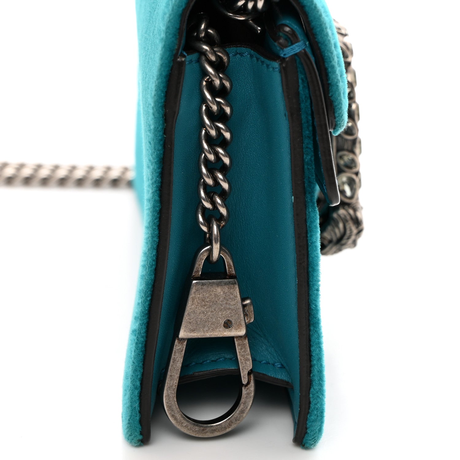 Gucci Velvet Super Mini Dionysus Shoulder Bag Pavone Cyan 10 of 12